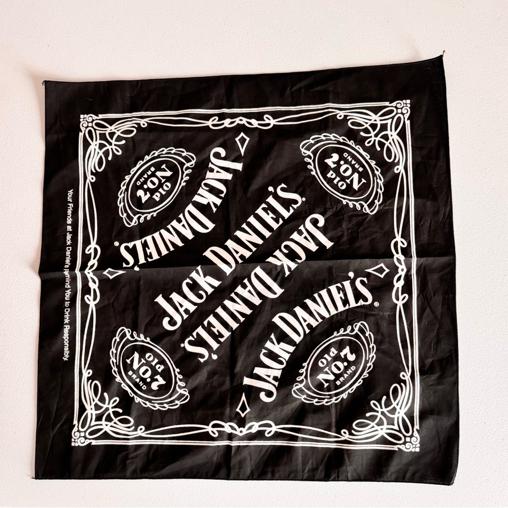 Jack Daniels Black and White Bandana x2
